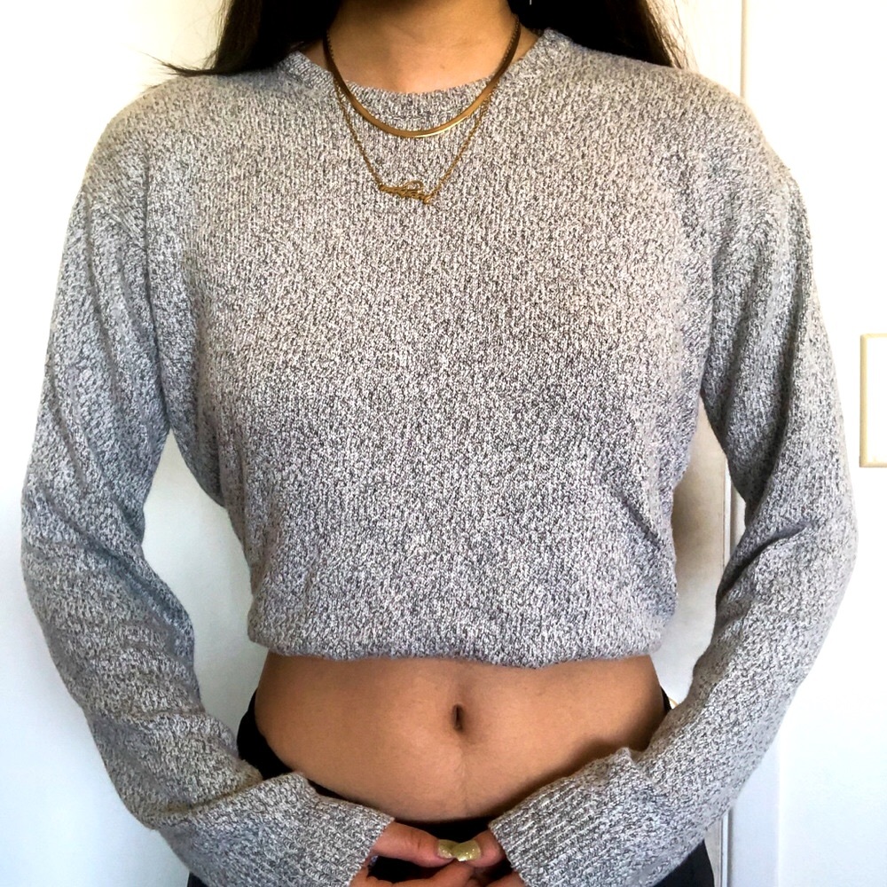 brandy melville grey sweater top
